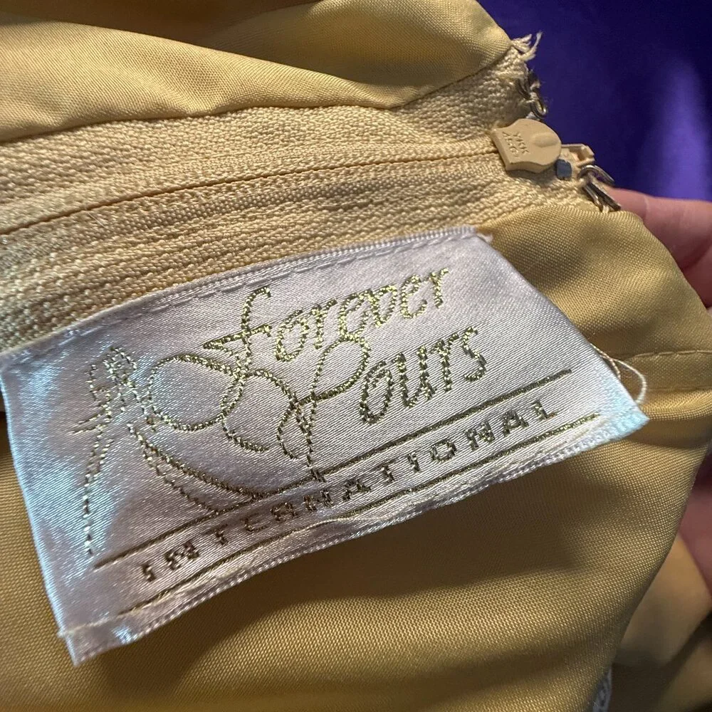 📌Forever Yours Gold Strapless Plated Bridesmaid - Prom - Formal Dress - Picture 14 of 16